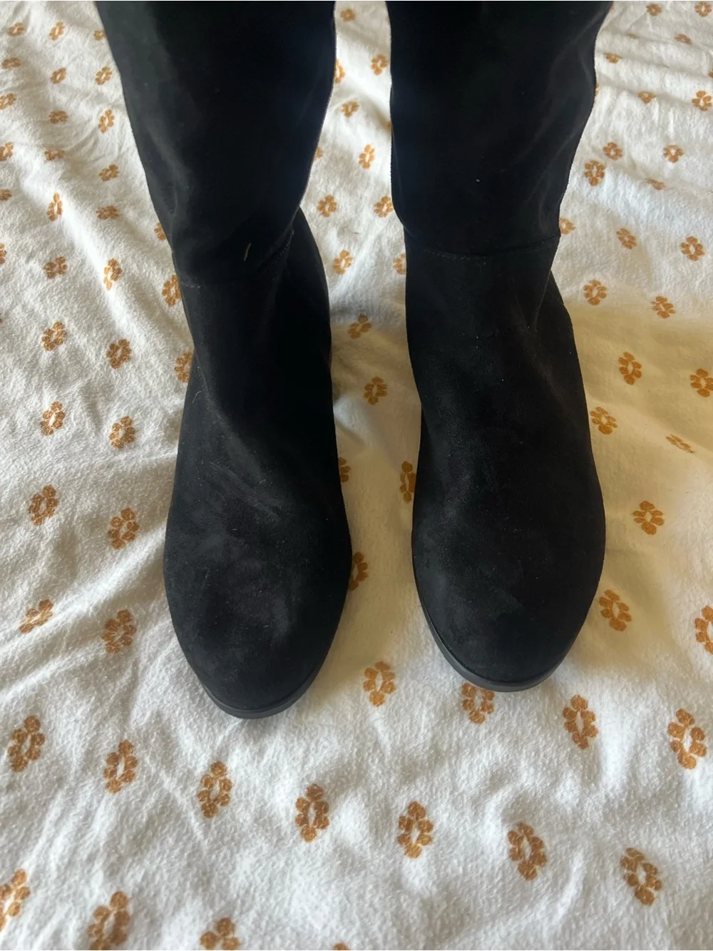 Black Suede Mid-Calf Women's Boots - Classic Everyday Style